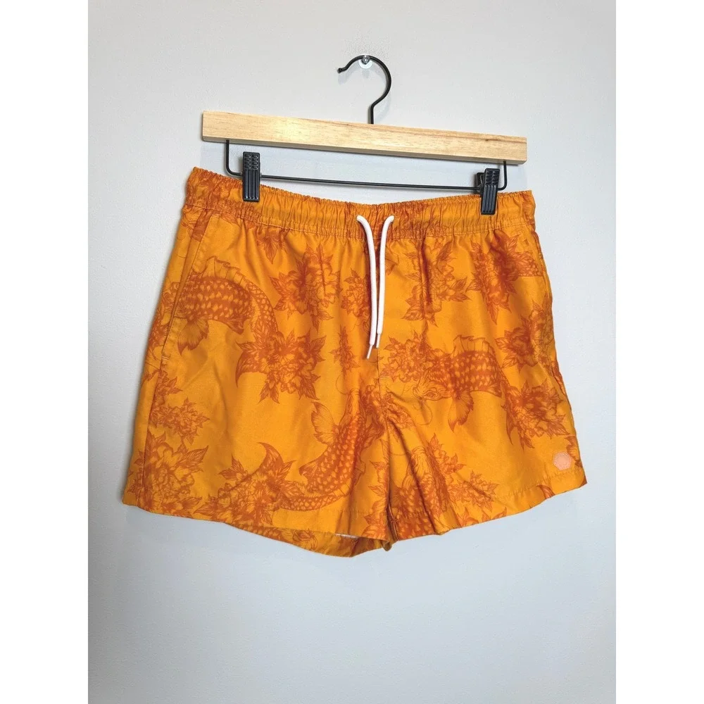 Empyre Ollie Board Short Mens S Koi Fish Orange‎ 4 Inch Inseam Tropical Swim